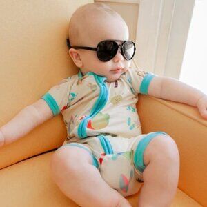 NEW Kai Blue Beach Party Shorty Romper Bamboo‎ Pajamas 0-6 Months Boy Girl
